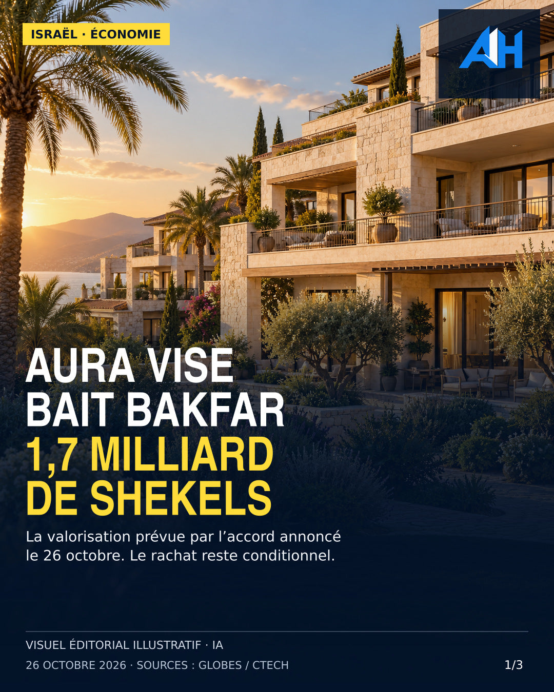 Israël : Aura signe un accord pour racheter Bait BaKfar, valorisé 1,7 milliard de shekels