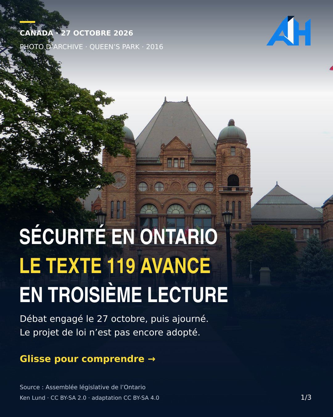Ontario : le projet de loi 119 arrive en troisième lecture, le CIJA appelle à accélérer