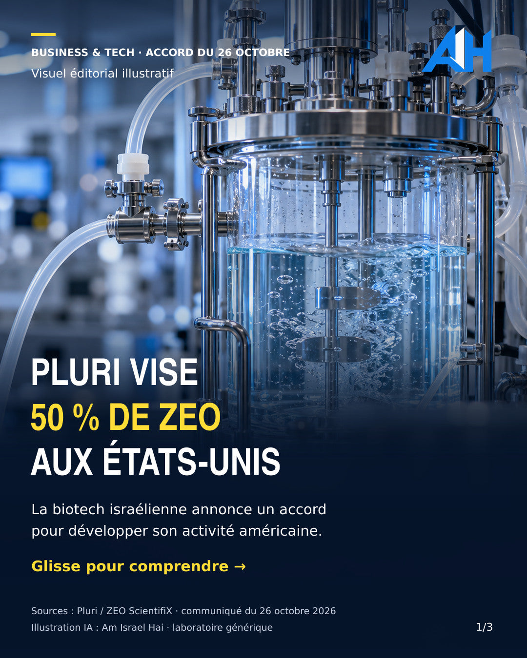 Biotech : Pluri annonce un accord pour détenir 50 % de ZEO ScientifiX aux États-Unis