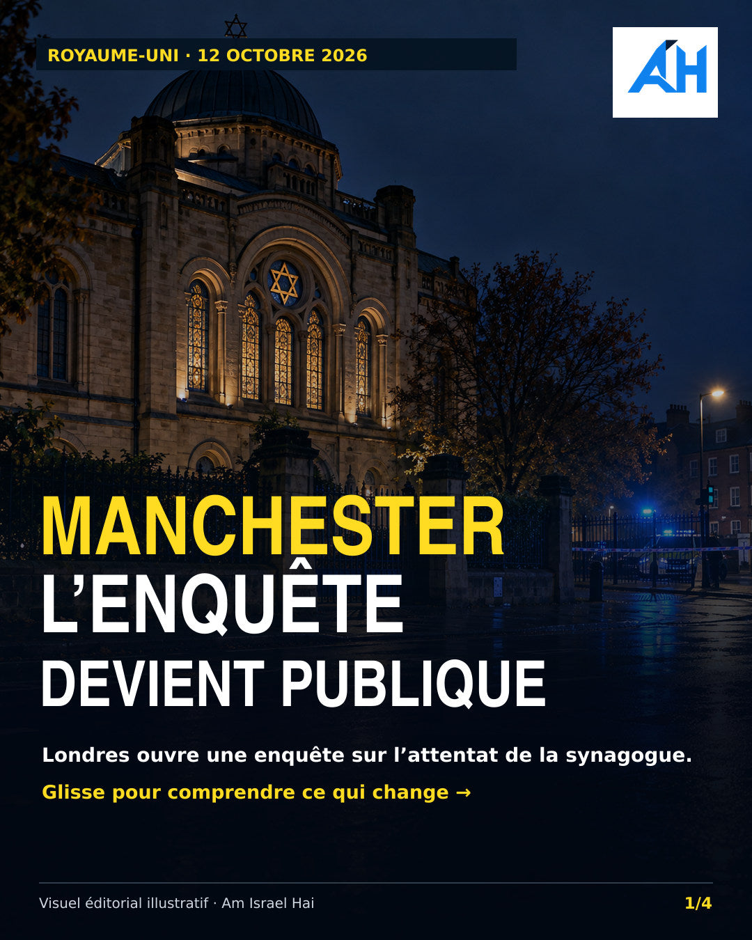 Royaume-Uni : une enquête publique ouverte sur l’attentat de la synagogue de Manchester