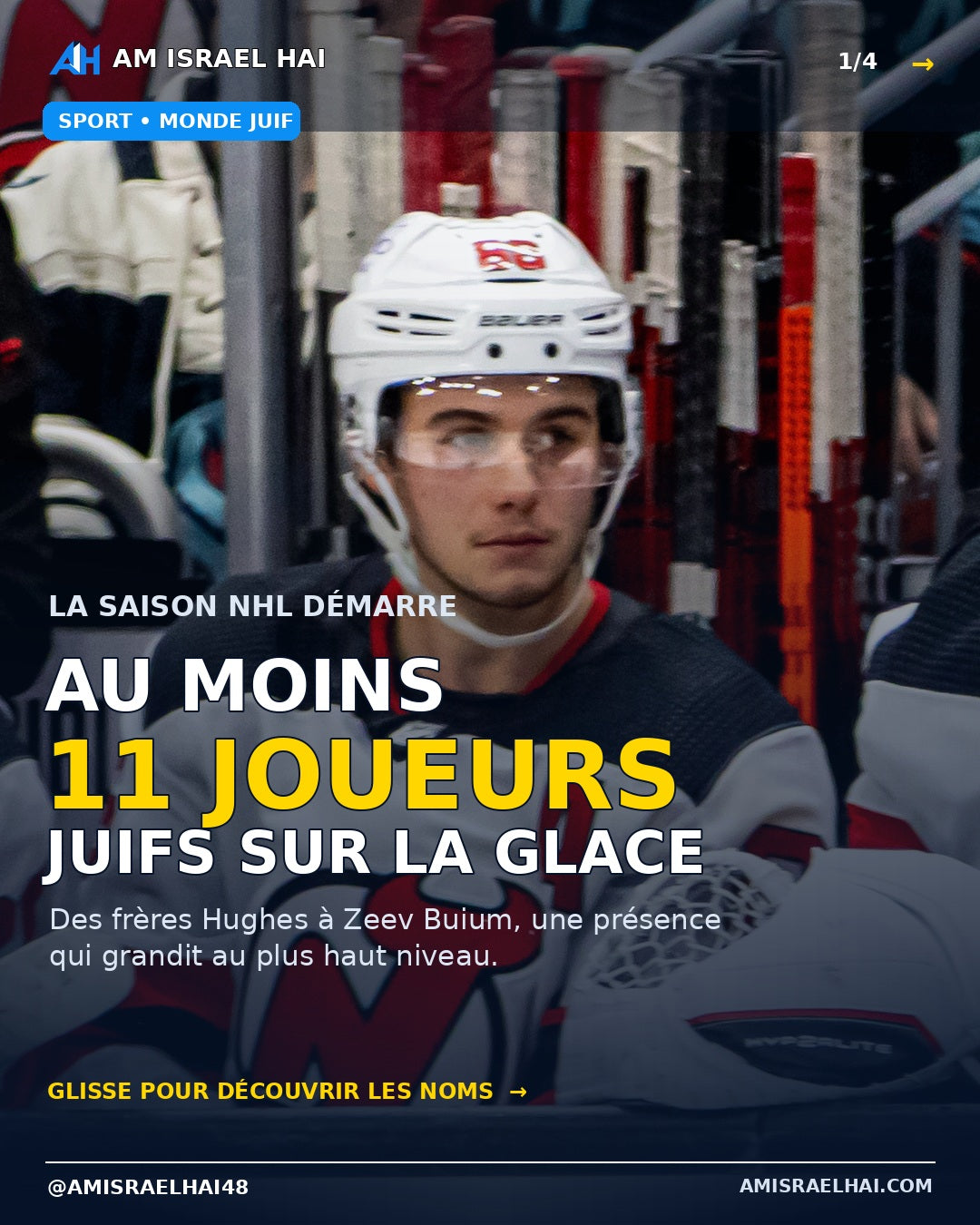 NHL : au moins 11 joueurs juifs ouvrent la saison 2026-2027