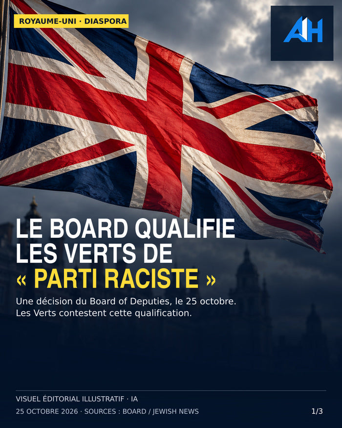 Royaume-Uni : le Board of Deputies qualifie les Verts de « parti raciste » après un vote de 118 contre 1