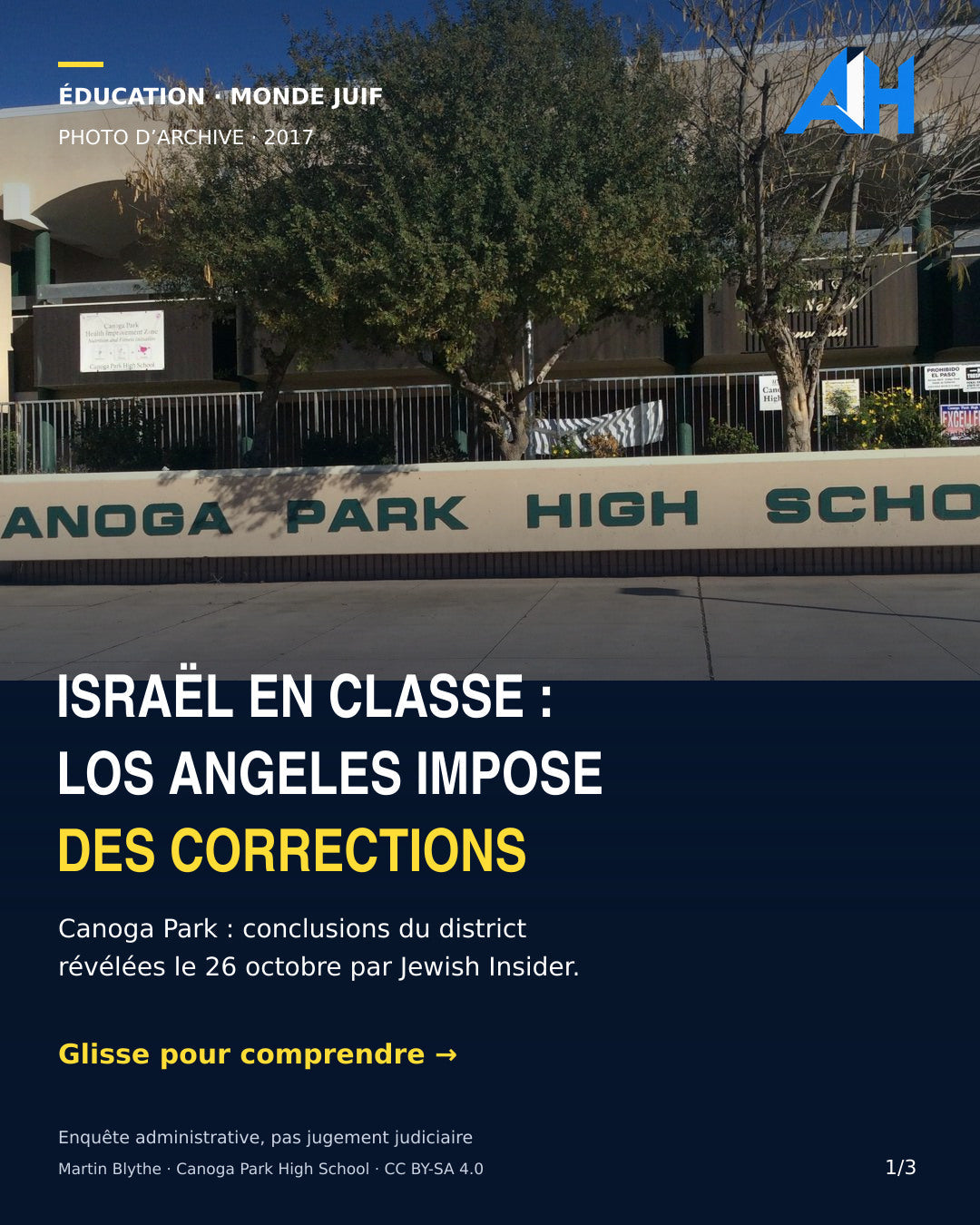Los Angeles : des mesures correctives à Canoga Park après une enquête sur l’enseignement d’Israël et Gaza
