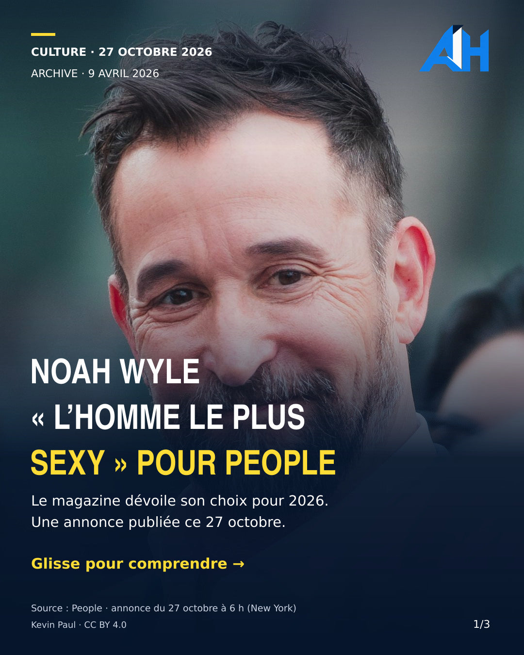 Noah Wyle désigné « Sexiest Man Alive » 2026 par People