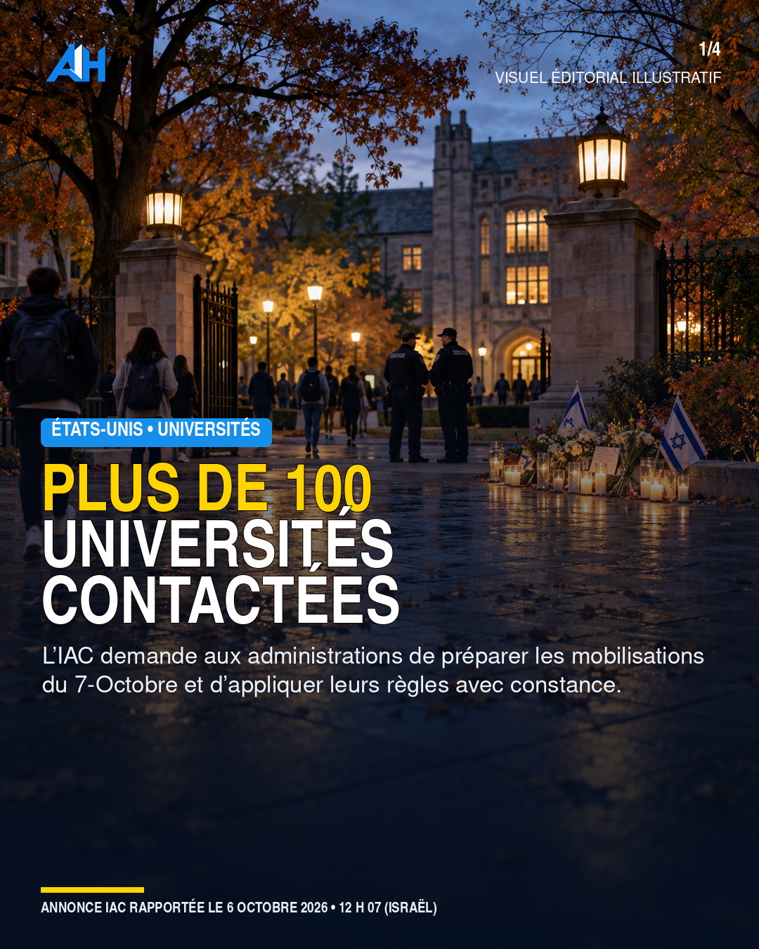 États-Unis : l’IAC appelle plus de 100 universités à préparer le 7-Octobre