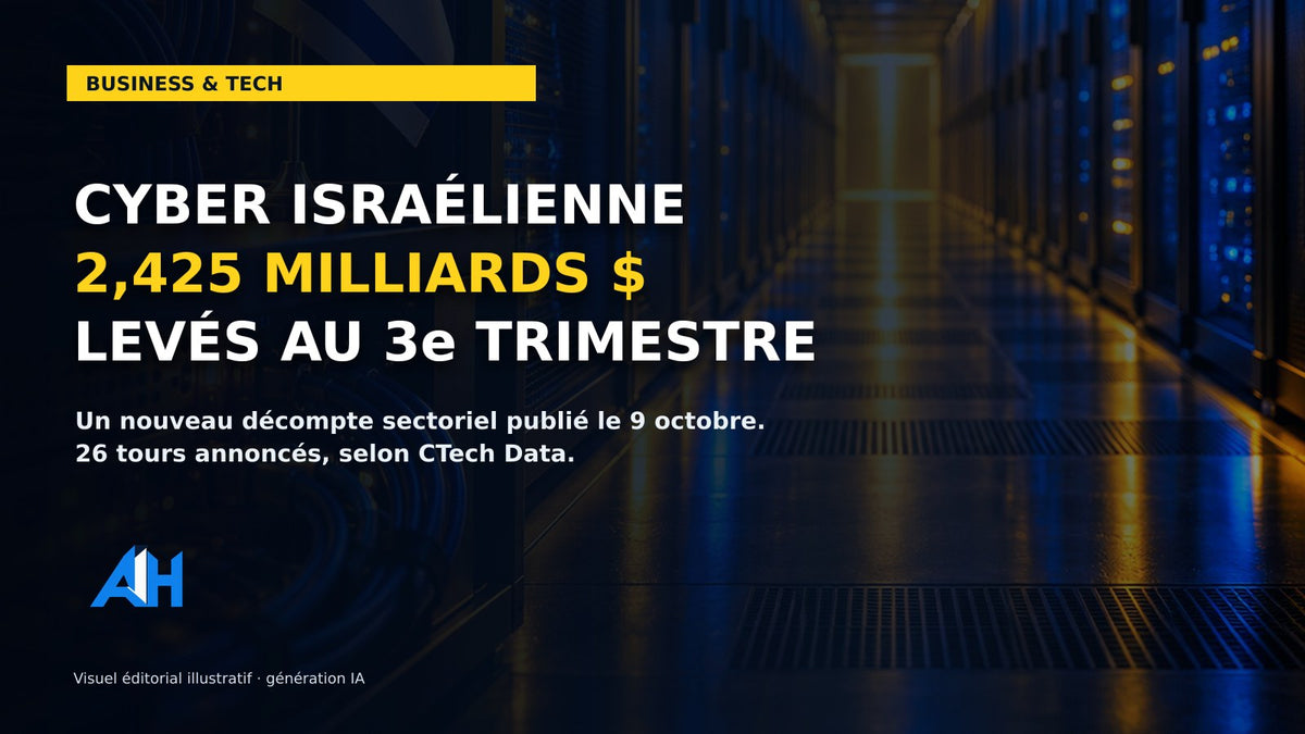Cyber israélienne : 2,425 milliards de dollars levés au troisième trimestre