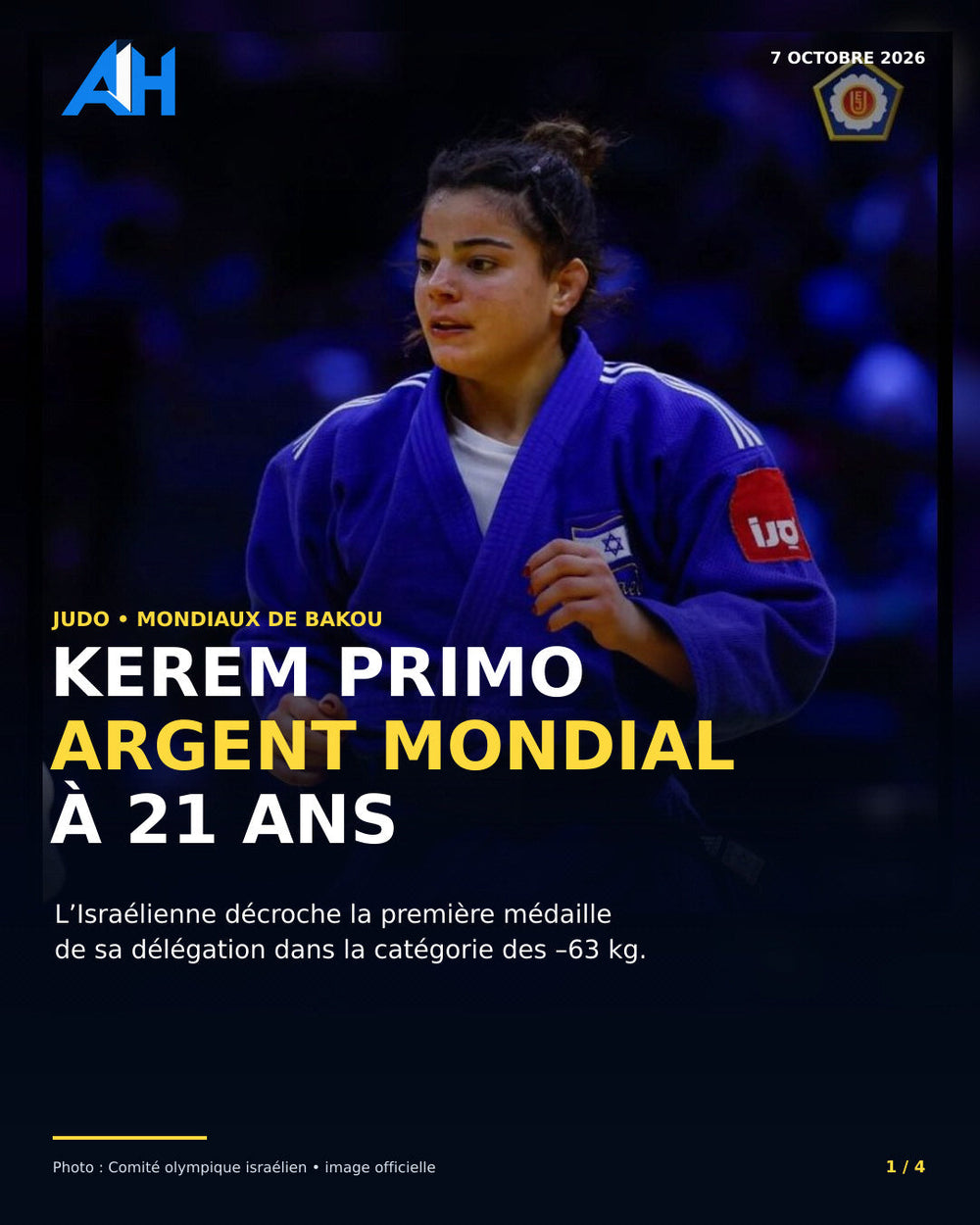 Kerem Primo, vice-championne du monde de judo 2026 à Bakou