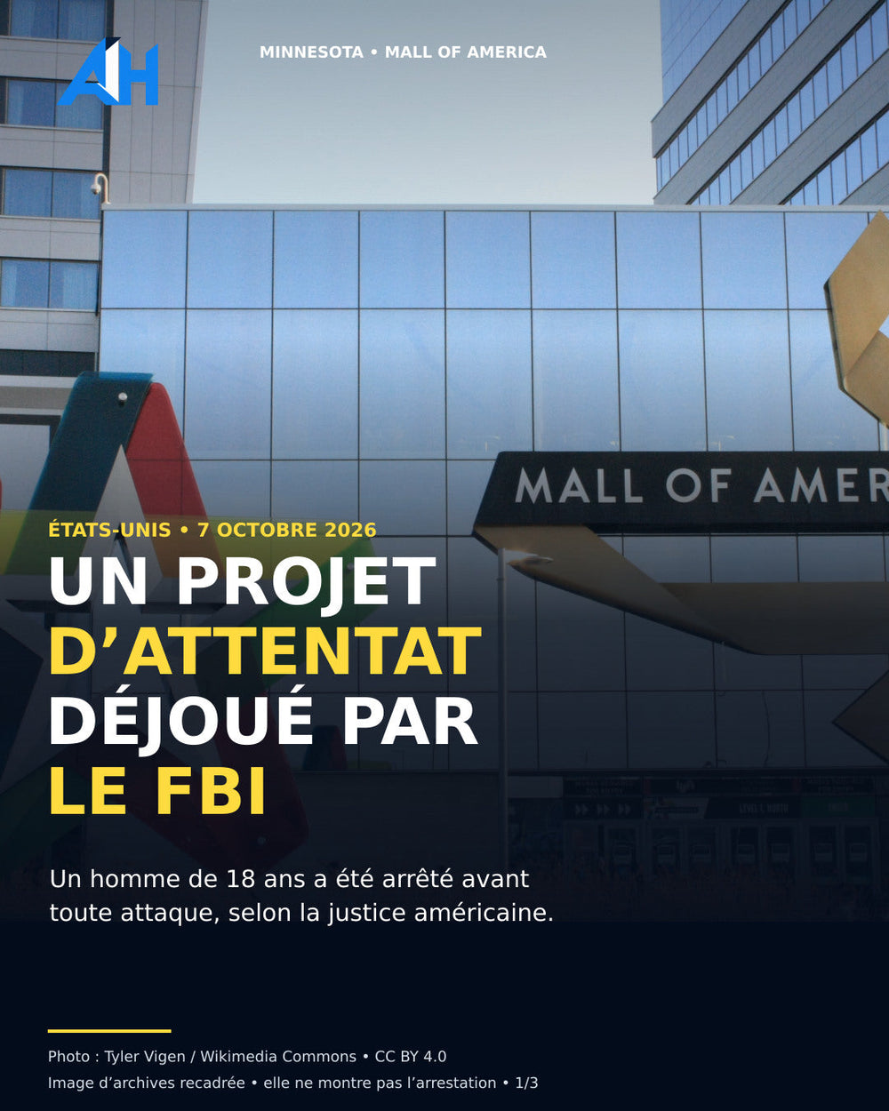 Mall of America : un projet d’attentat déjoué par le FBI — photo d’archives, Tyler Vigen, CC BY 4.0