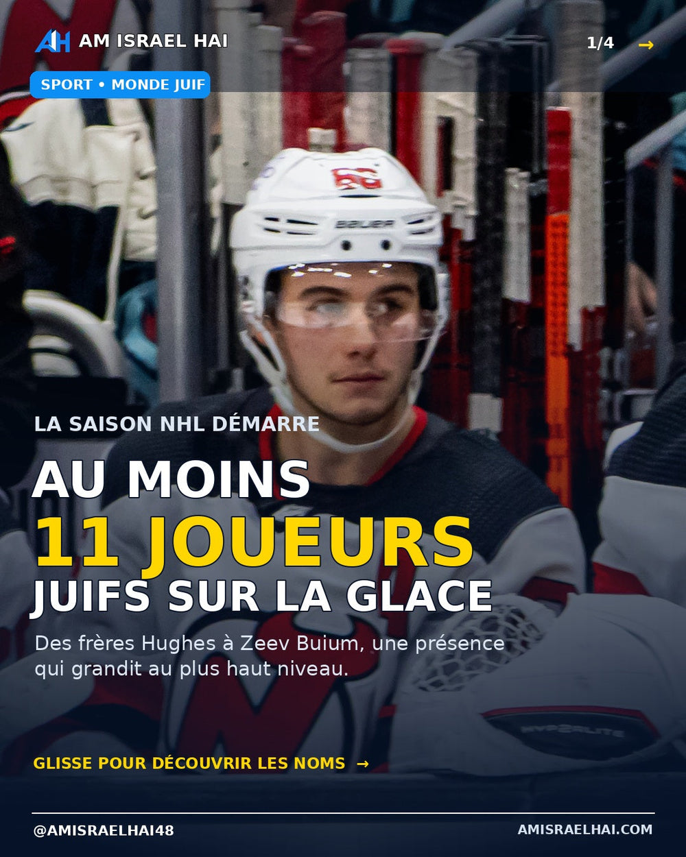 NHL 2026-2027 : au moins onze joueurs juifs sur la glace