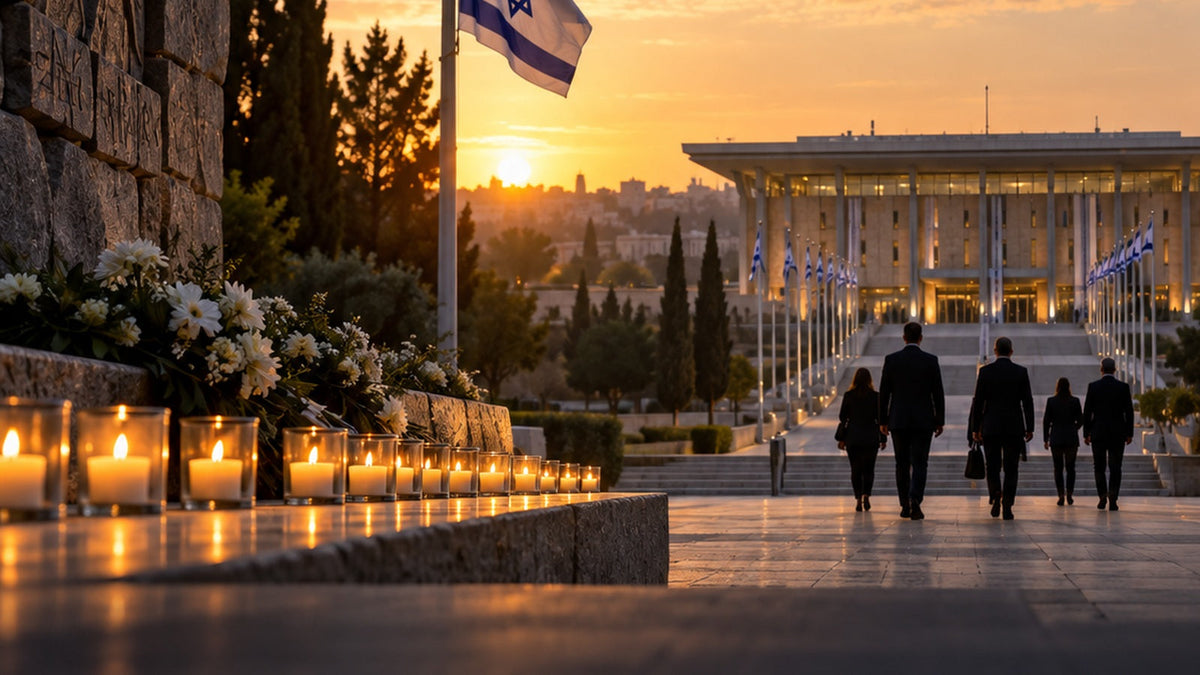 Du mémorial à la Knesset, visuel éditorial illustratif
