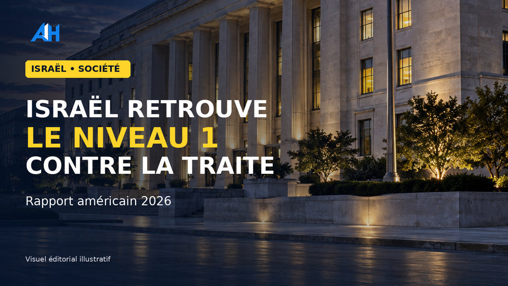 Israël retrouve le niveau 1 du rapport américain contre la traite des êtres humains — visuel éditorial illustratif