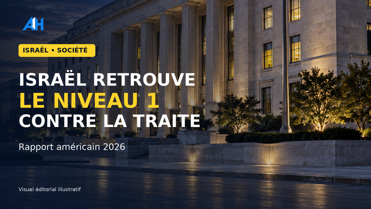 Israël retrouve le niveau 1 du rapport américain contre la traite des êtres humains — visuel éditorial illustratif
