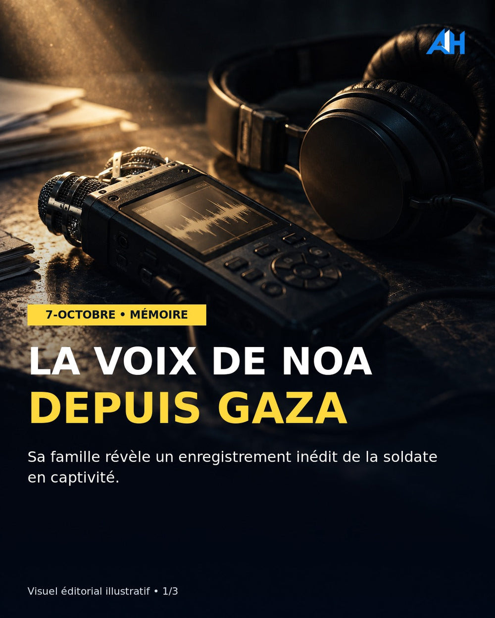 Noa Marciano : sa famille révèle un enregistrement inédit depuis Gaza — visuel éditorial illustratif