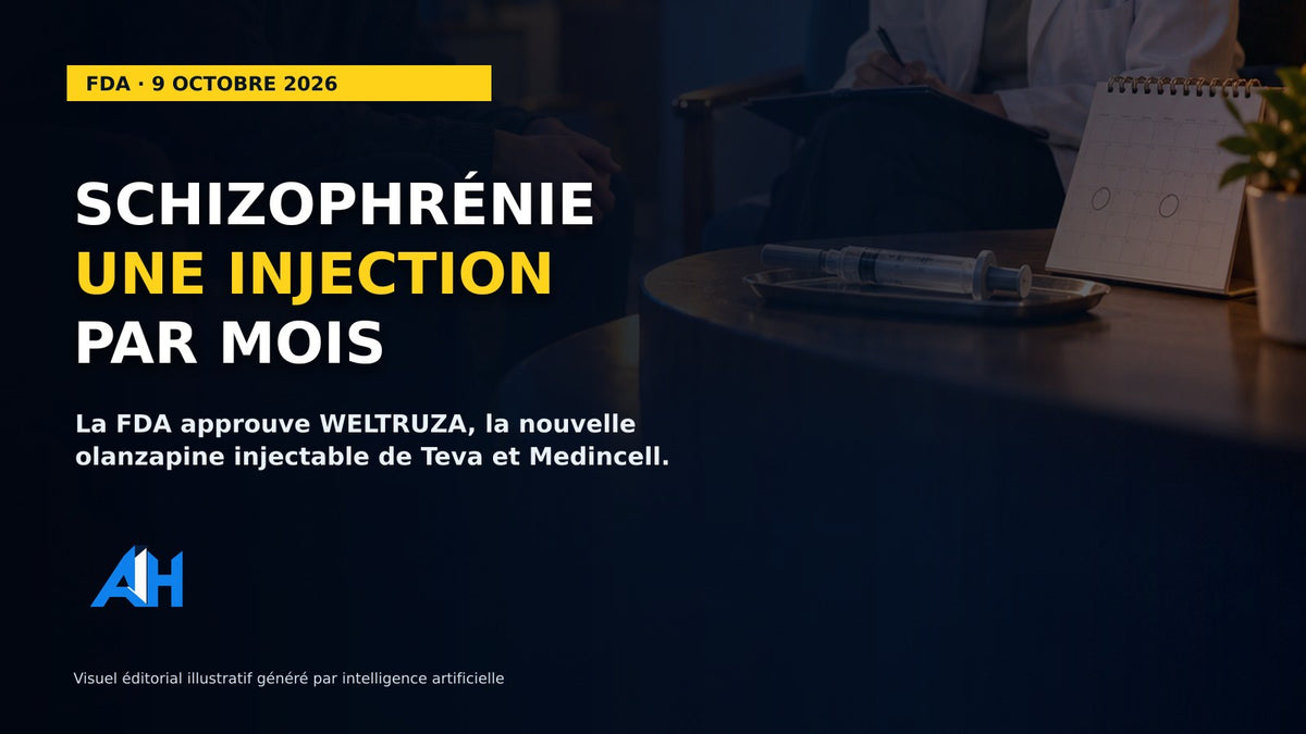 Schizophrénie : la FDA approuve WELTRUZA, l’injection mensuelle de Teva